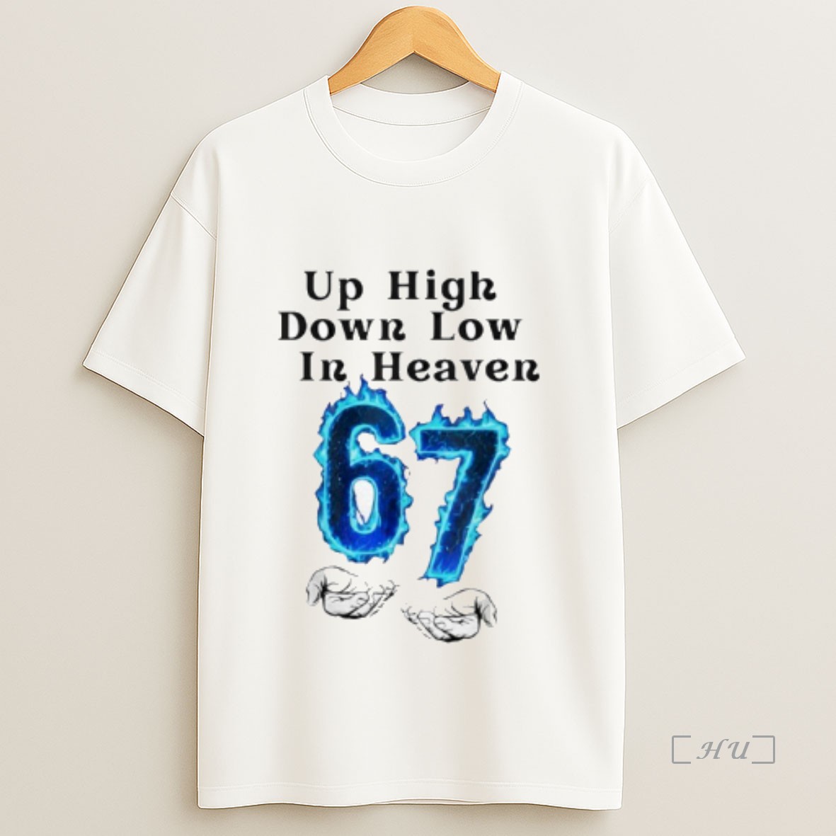 Officials Up High Down Low In Heaven 67 Hands Meme 6 7 Six Seven Funny Premium Shirt Sweatshirt Tee