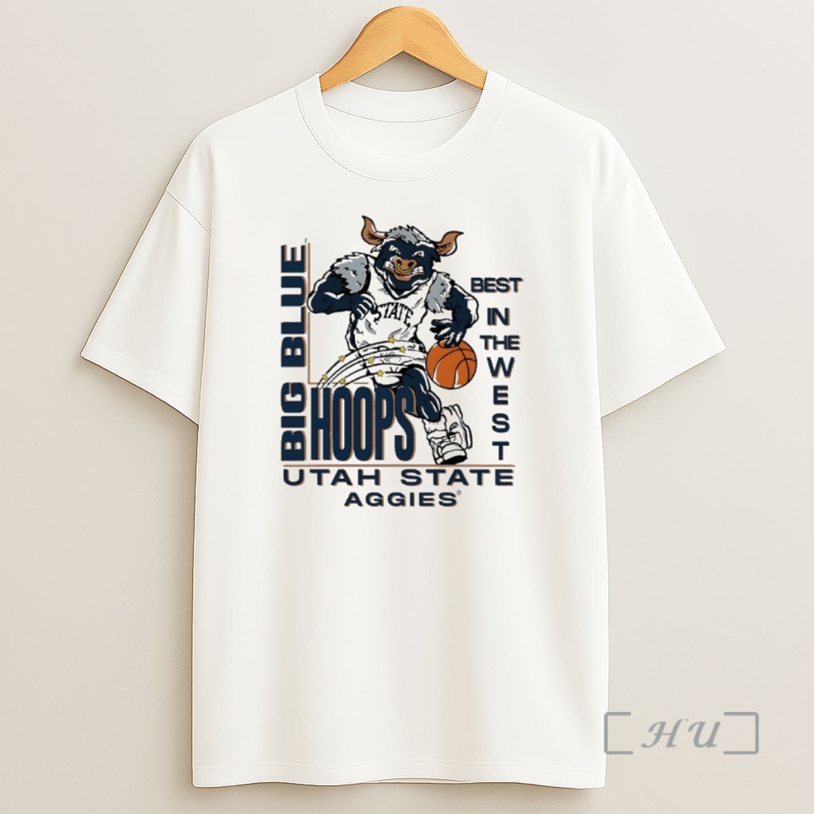 Officials Utah State Aggies Big Blue Hoops Best In The West Big Blue Mascot Premium Shirt Sweatshirt Tee