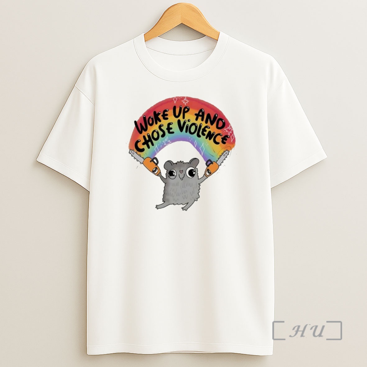 Officials Woke Up And Chose Violence Hamster Rainbow Premium Shirt Sweatshirt Tee