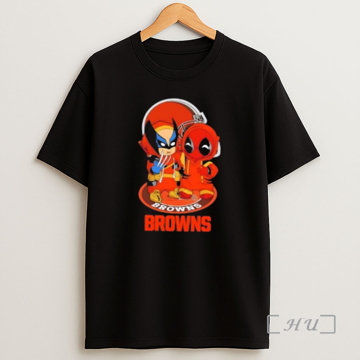 Officials Wolverine And Deadpool X Cleveland Browns Football Premium Shirt Sweatshirt Tee