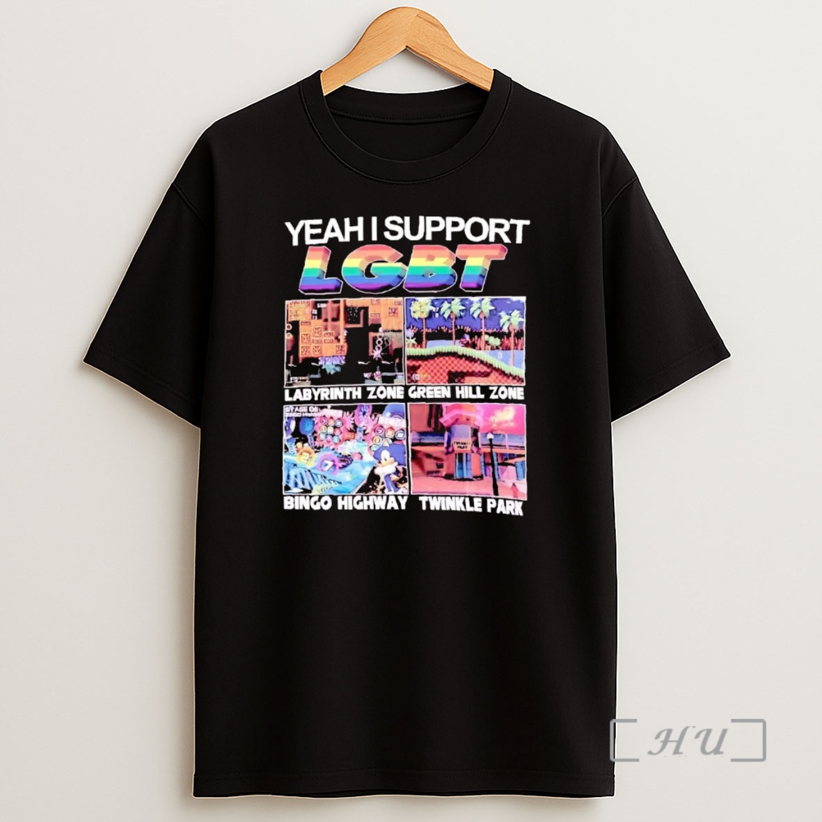 Officials Yeah I Support Lgbt Labyrinth Zone Green Hill Zone Premium Shirt Sweatshirt Tee