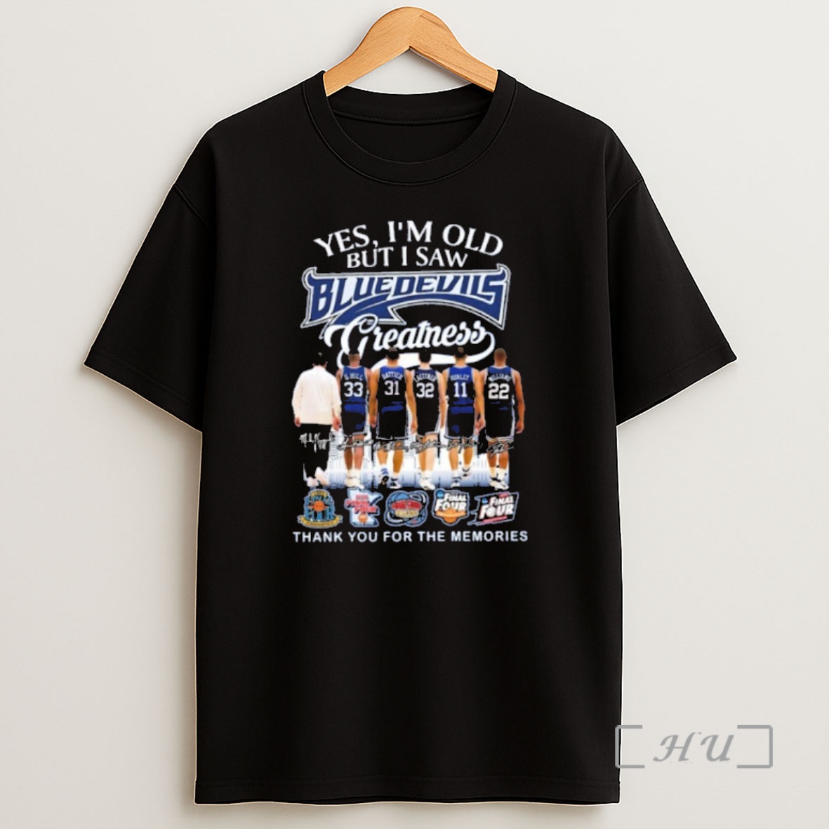 Officials Yes Im Old But I Saw Blue Devils Greatness Player Signature Logo Thank You For The Memories Premium Shirt Sweatshirt Tee