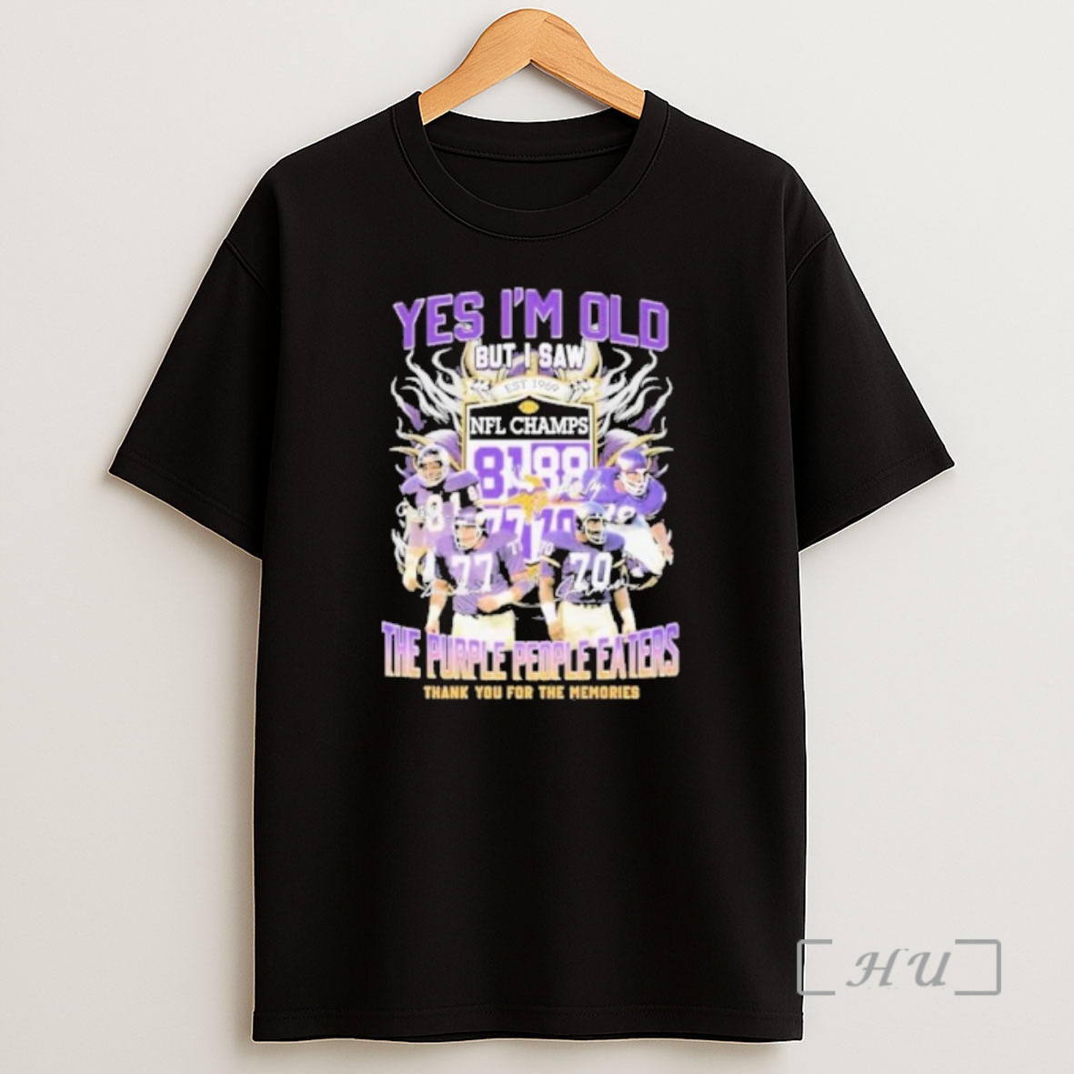 Officials Yes Im Old But I Saw Minnesota Vikings The Purple People Eaters Thank You For The Memories Premium Shirt Sweatshirt Tee