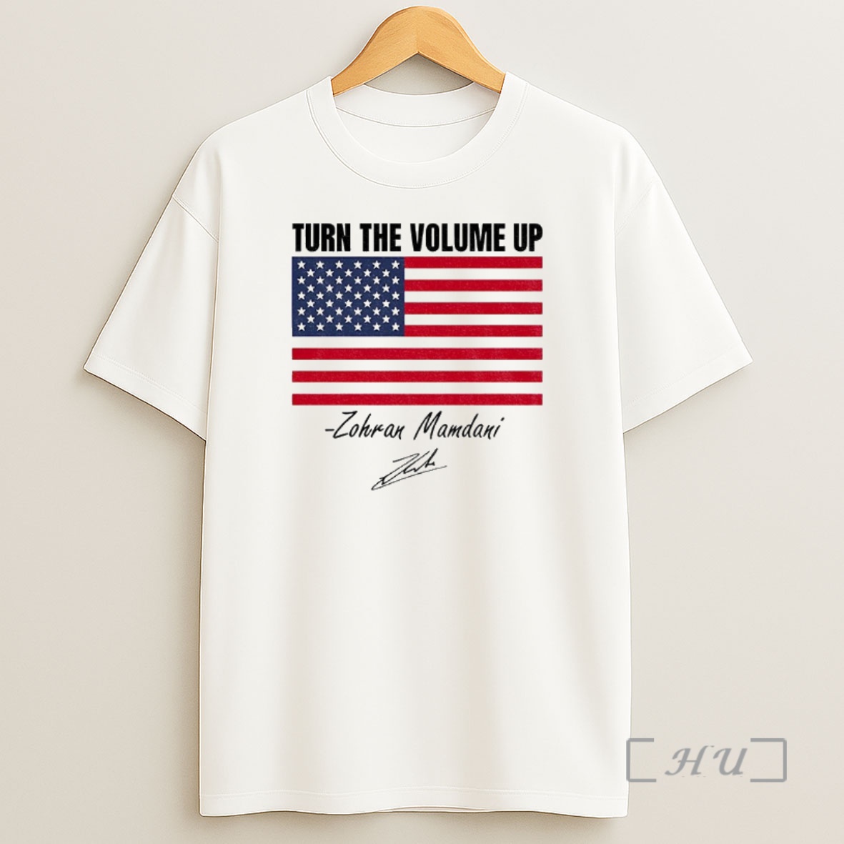 Officials Zohran Mamdani Turn The Volume Up Nyc American Flag Signature Premium Shirt Sweatshirt Tee
