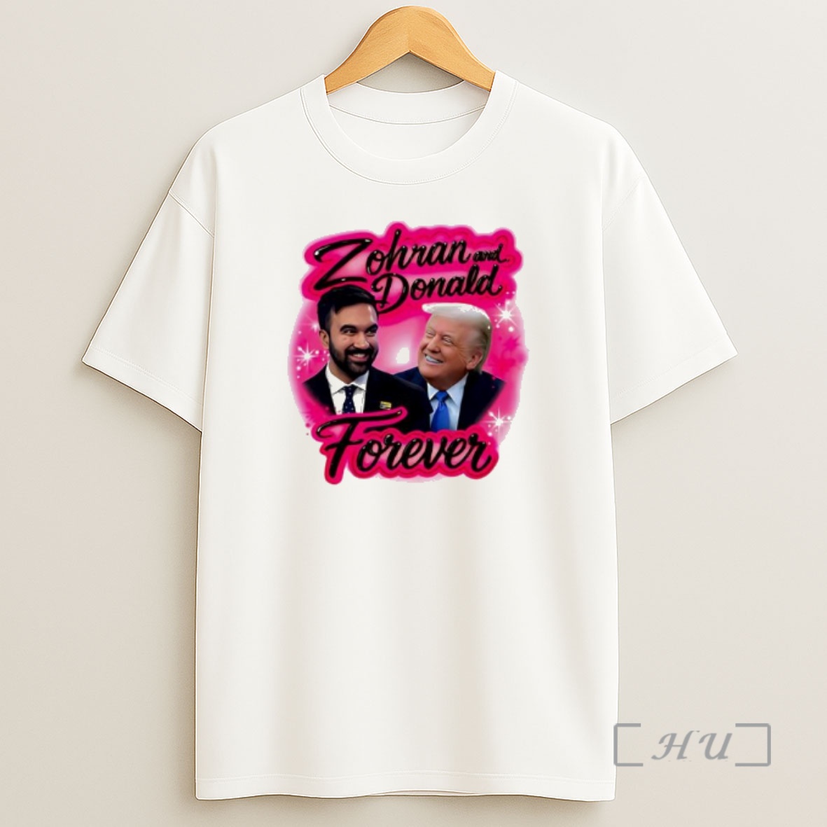 Officials Zohran And Donald Airbrush Forever Graphic Funny Joke Premium Shirt Sweatshirt Tee