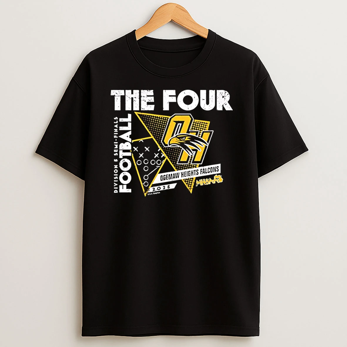 Ogemaw Heights Falcons The Four 2025 Mhsaa Football D5 Semi Finals Shirts