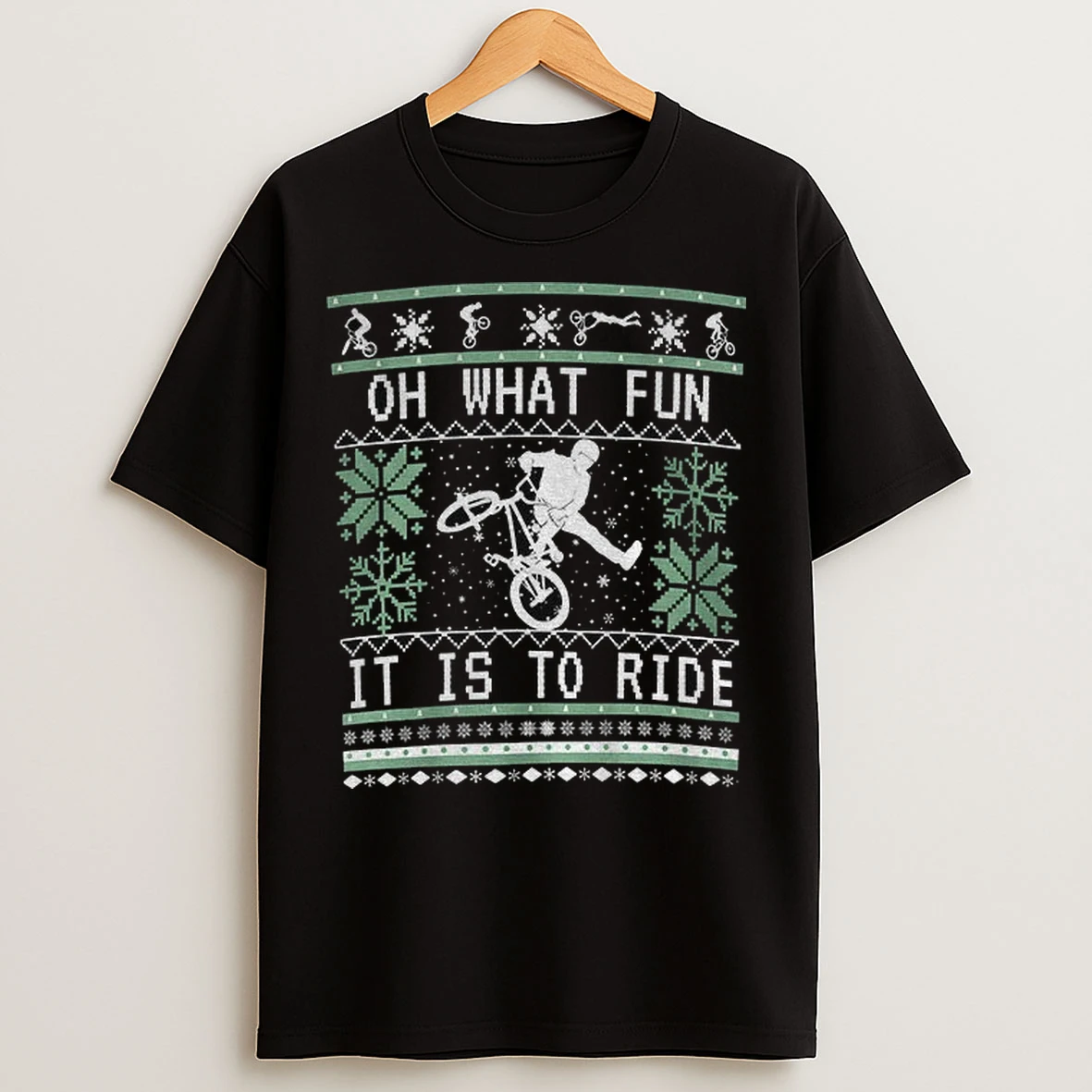 Oh What Fun It Is To Ride Bike Merry Christmas T Shirts