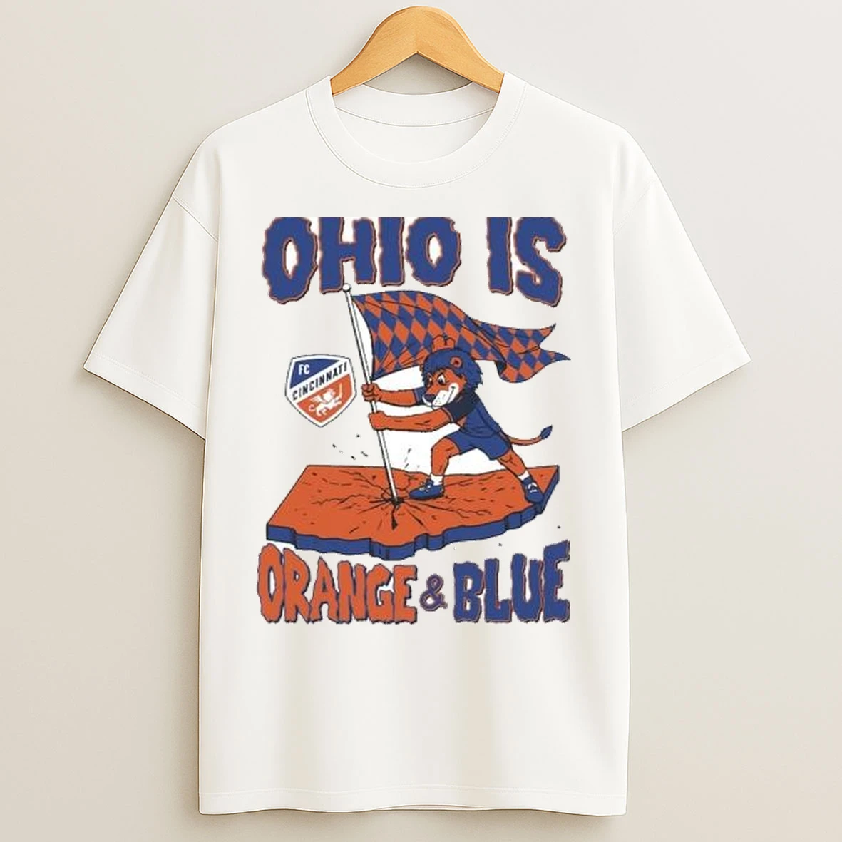 Ohio Is Orange Blue Fc Cincinnati Circle White T Shirts