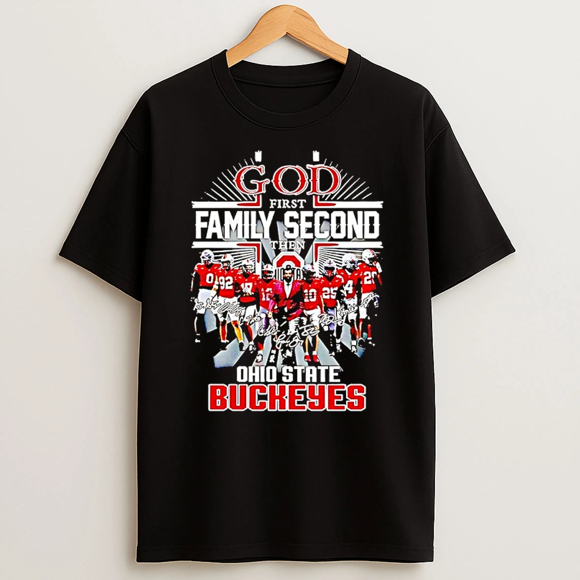 Ohio State Buckeyes God First Family Second Then Buckeyes Nfl Football Shirts