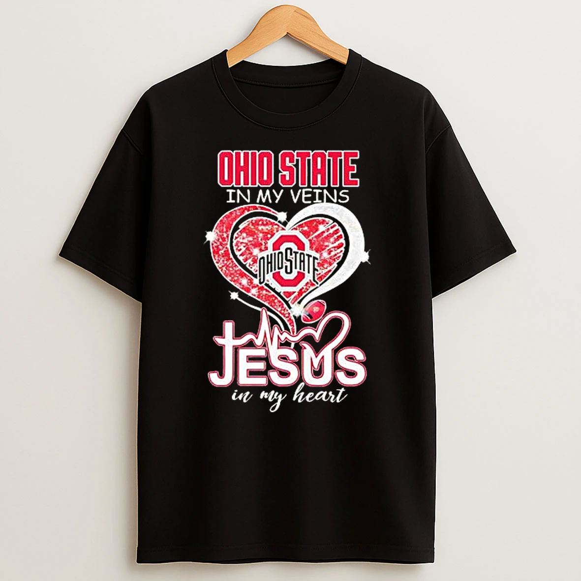 Ohio State Buckeyes In My Veins Jesus In My Heart Shirts