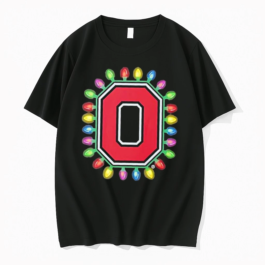 Ohio State Buckeyes Logo Holiday Christmas Lights Shirts