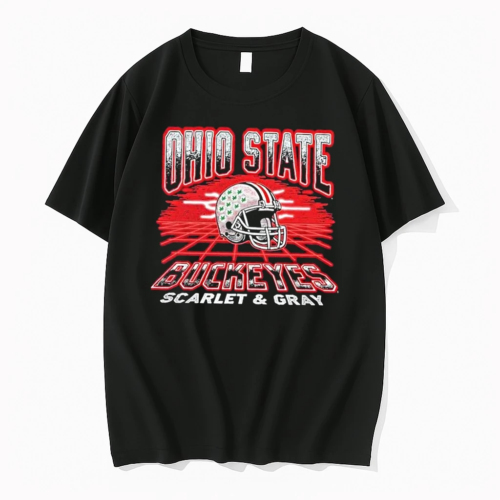 Ohio State Buckeyes Scarlet And Gray Retro Grid Shirts