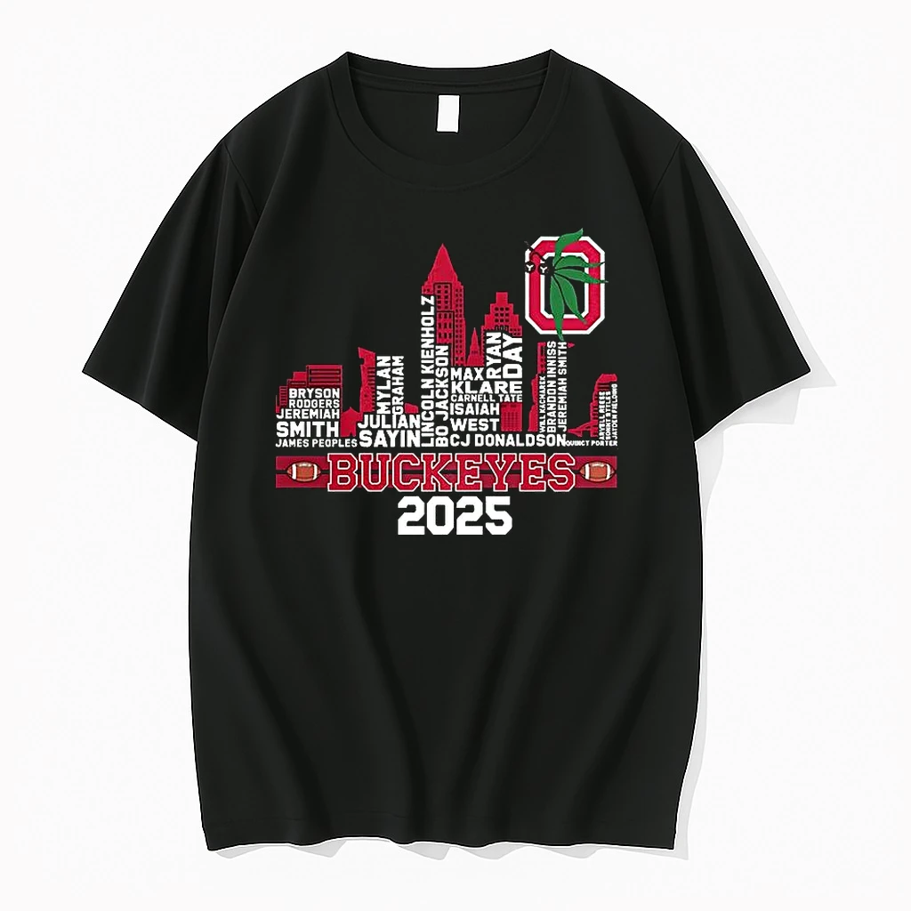 Ohio State Buckeyes Football Players Names City Skyline Shirts
