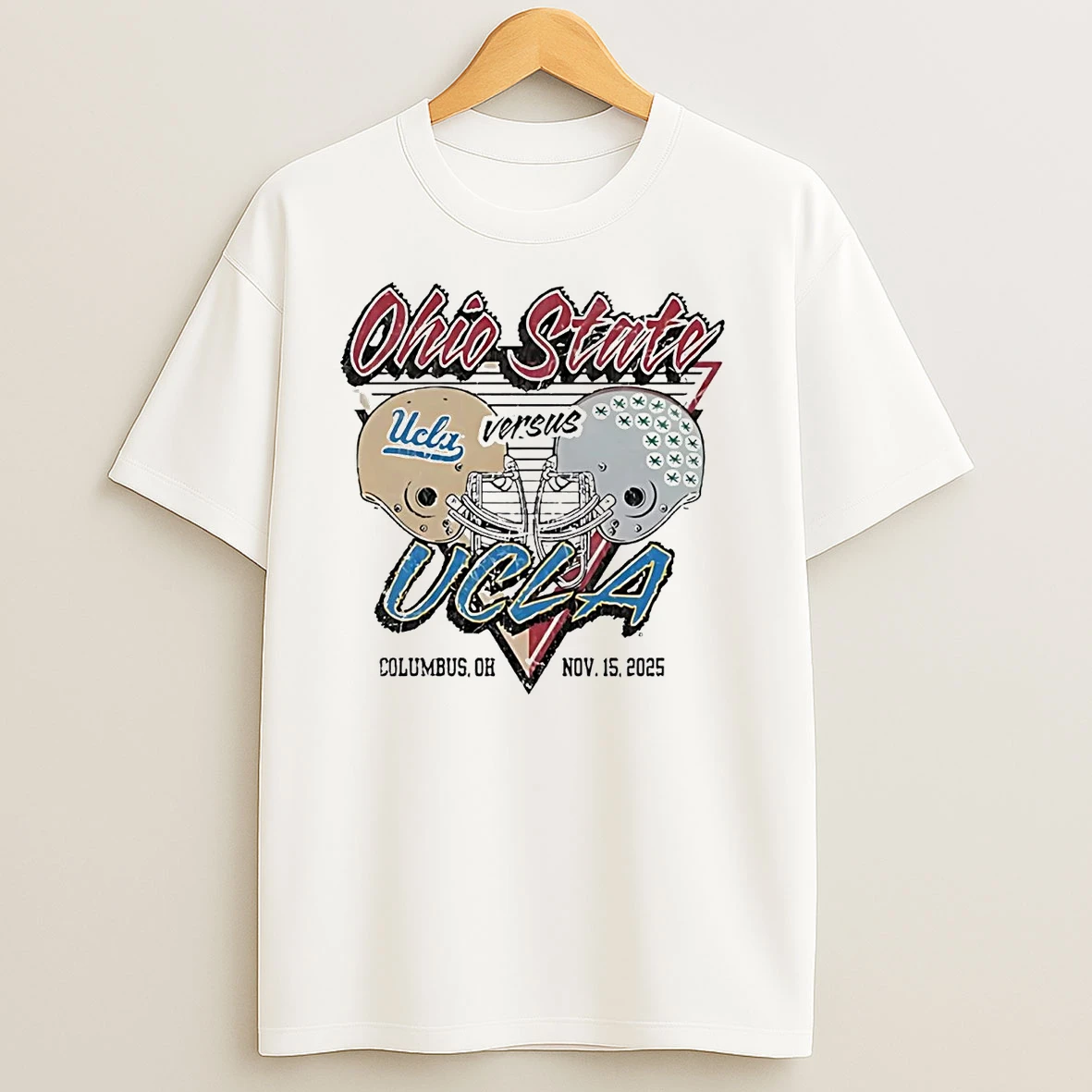 Ohio State Buckeyes Vs Ucla Bruins Helmets Matchup 2025 T Shirts