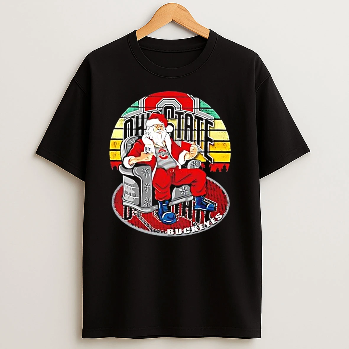 Ohio State Buckeyes X Santa Claus Christmas Vintage T Shirts