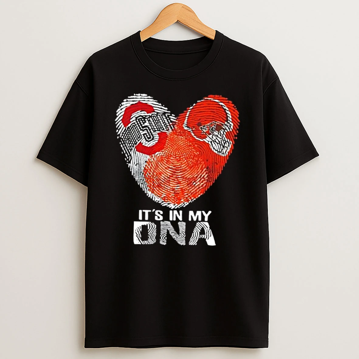 Ohio City Sports State Buckeyes X Cleveland Browns Its In My Dna Fingerprint Heart Shirts