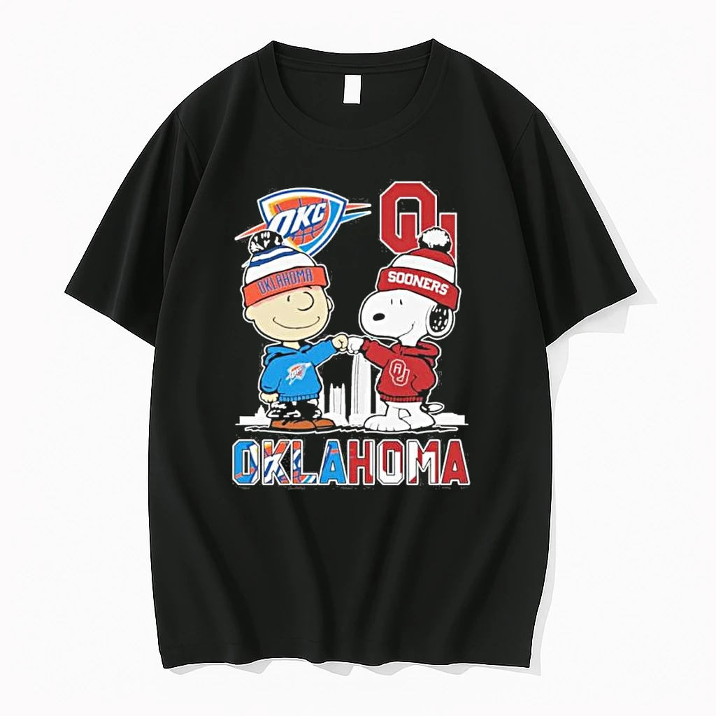 Okc Thunder Vs Oklahoma Sooners X The Peanuts Fist Bump Shirts
