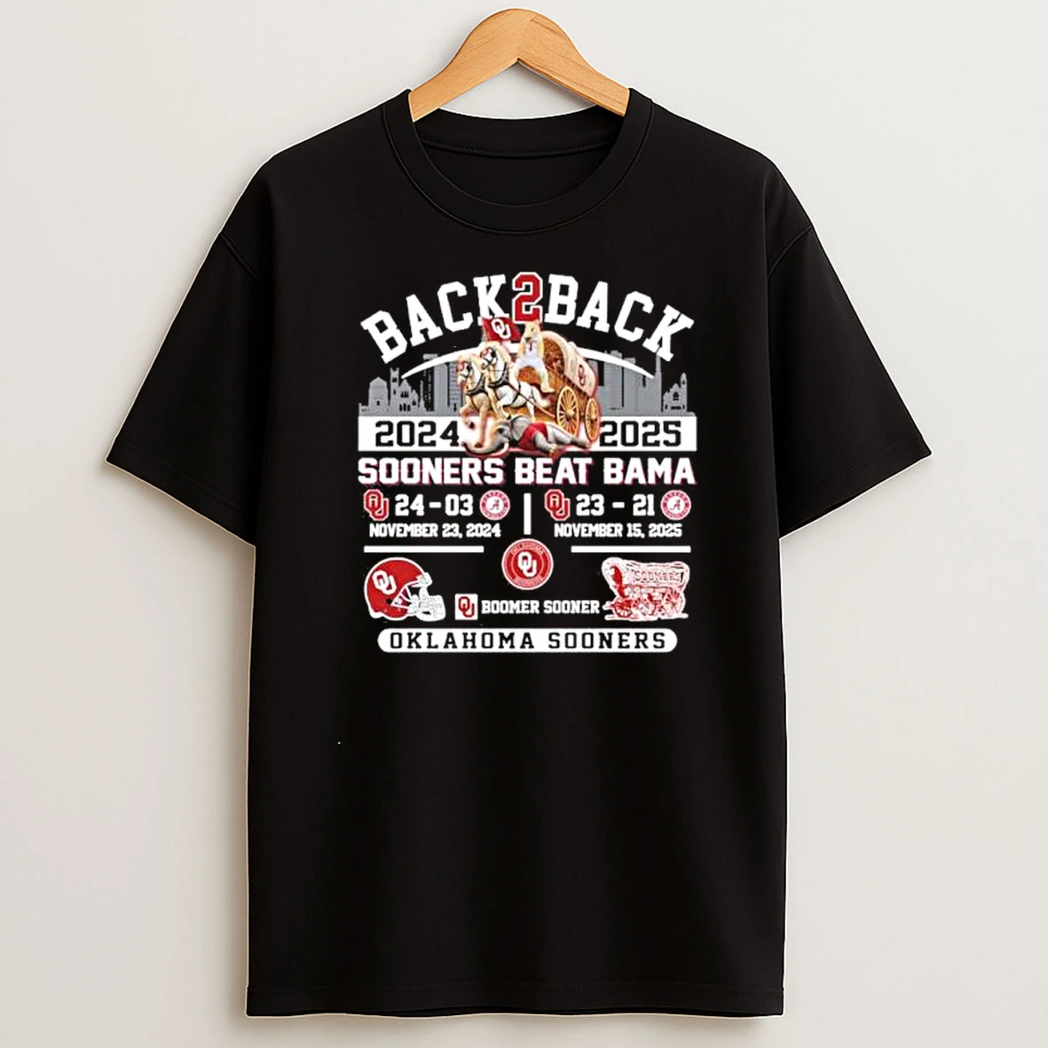 Oklahoma Sooners Back 2 Back Beat Bama Score Shirts