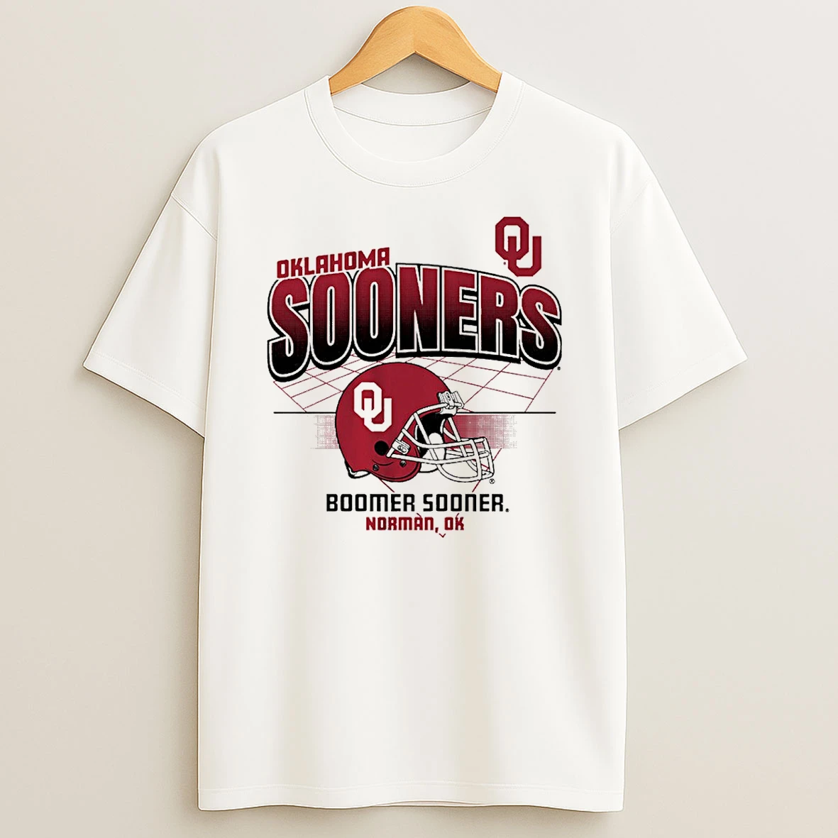 Oklahoma Sooners Football Ncaa Helmet Grid Boomer Sooner Norman Ok Shirts