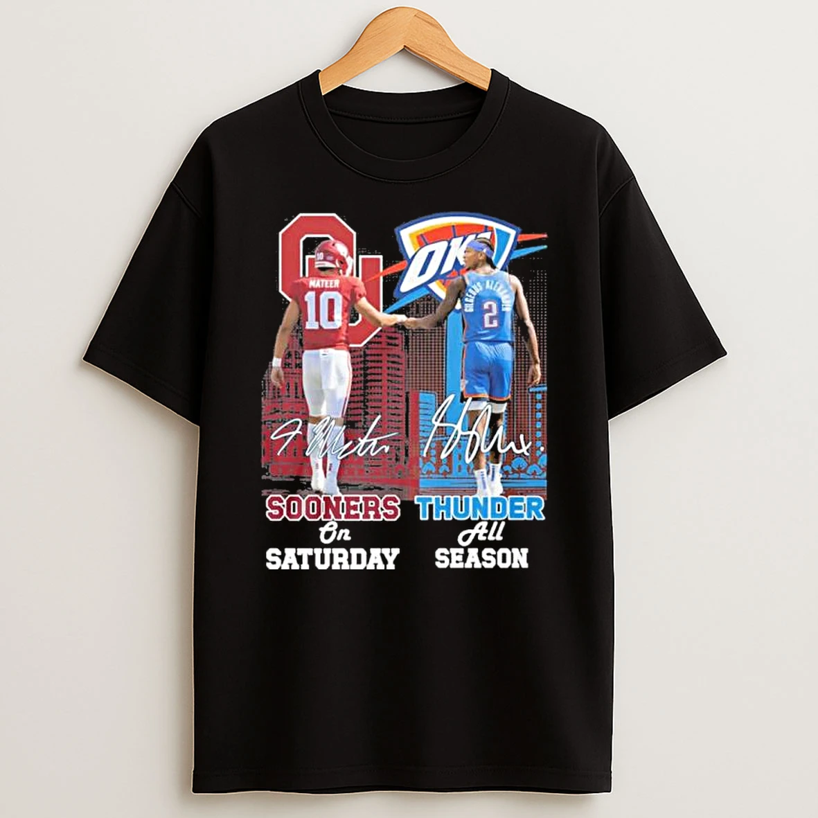 Oklahoma Sooners On Saturdays And Okc Thunder All Season City Shirts