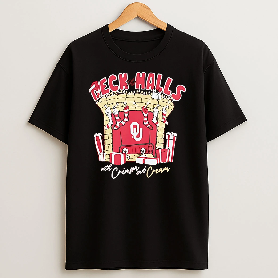 Oklahoma Sooners Deck The Halls With Crimson And Cream Christmas Shirts