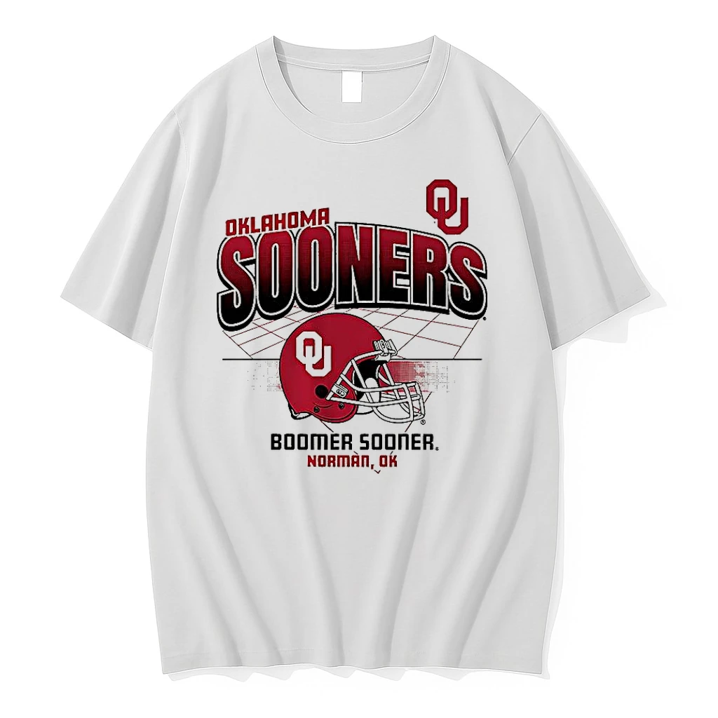 Oklahoma Sooners Football Boomer Sooner Helmet Grid Shirts