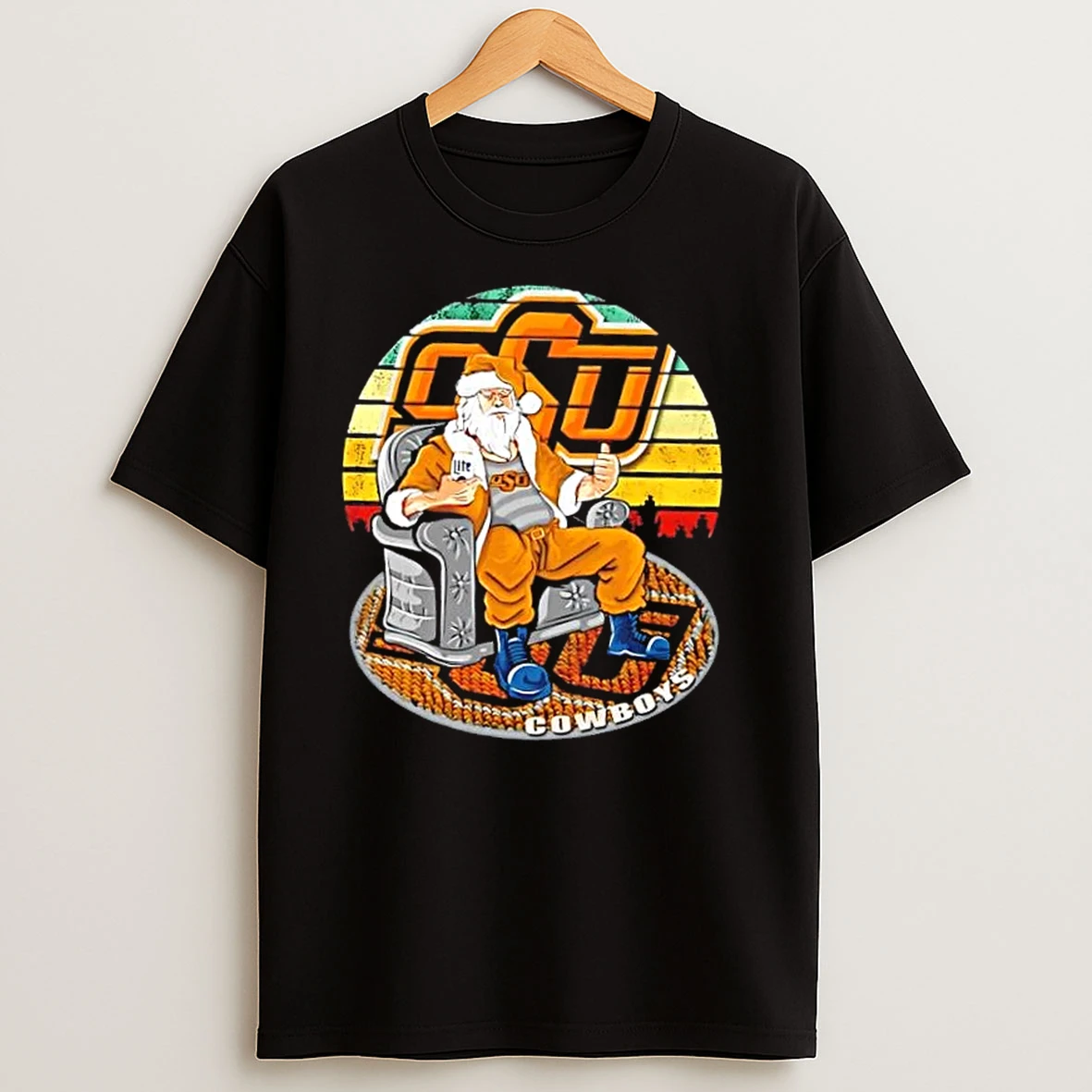 Oklahoma State Cowboys X Santa Claus Christmas Vintage T Shirts
