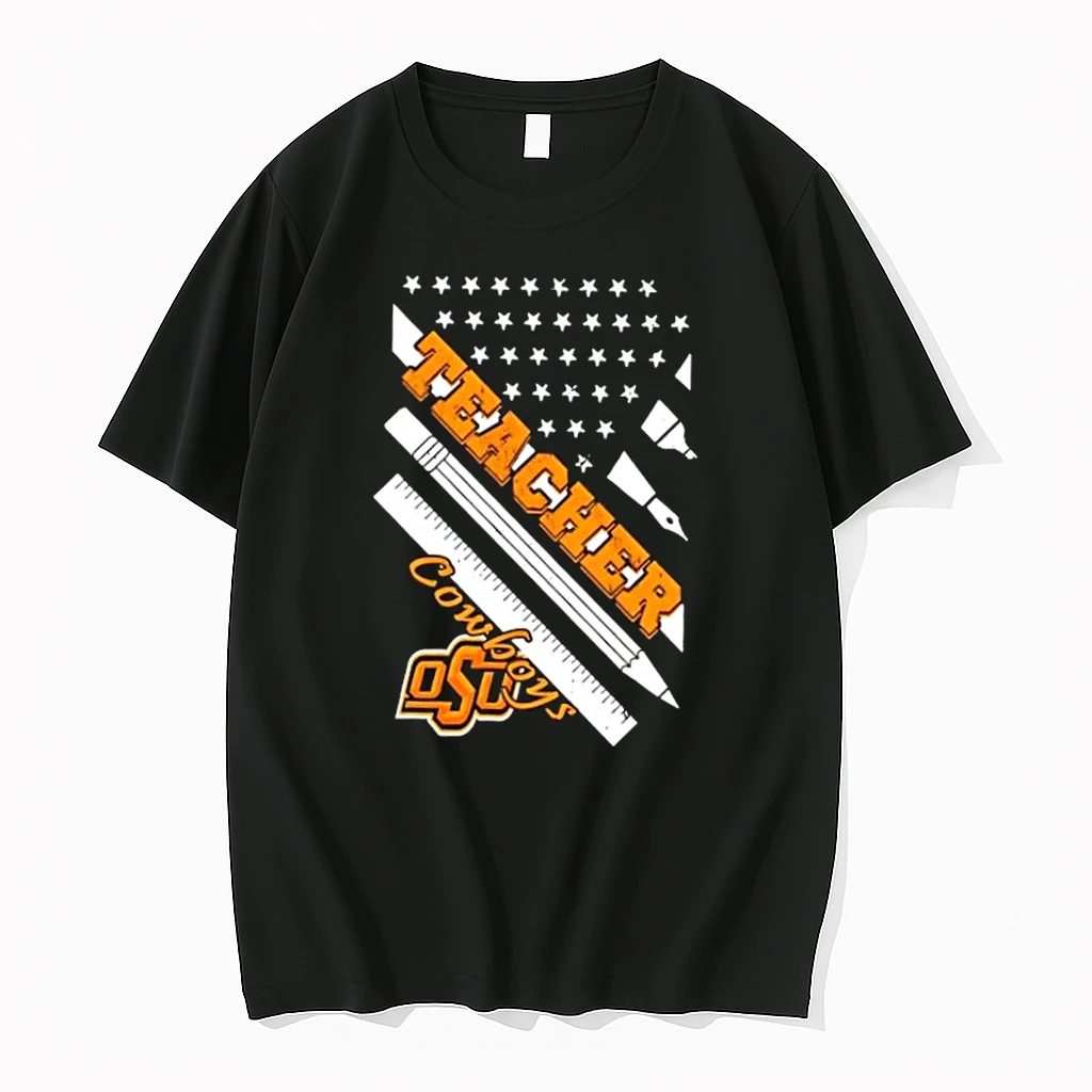 Oklahoma State Cowboys X Teacher American Flag Shirts