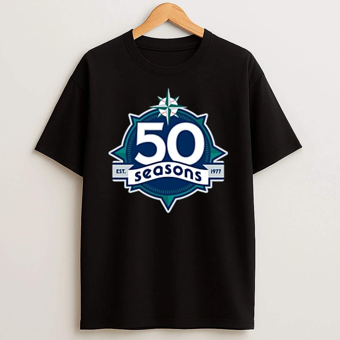 Ol7scdrh Seattle Mariners 50th Season Logo Shirts