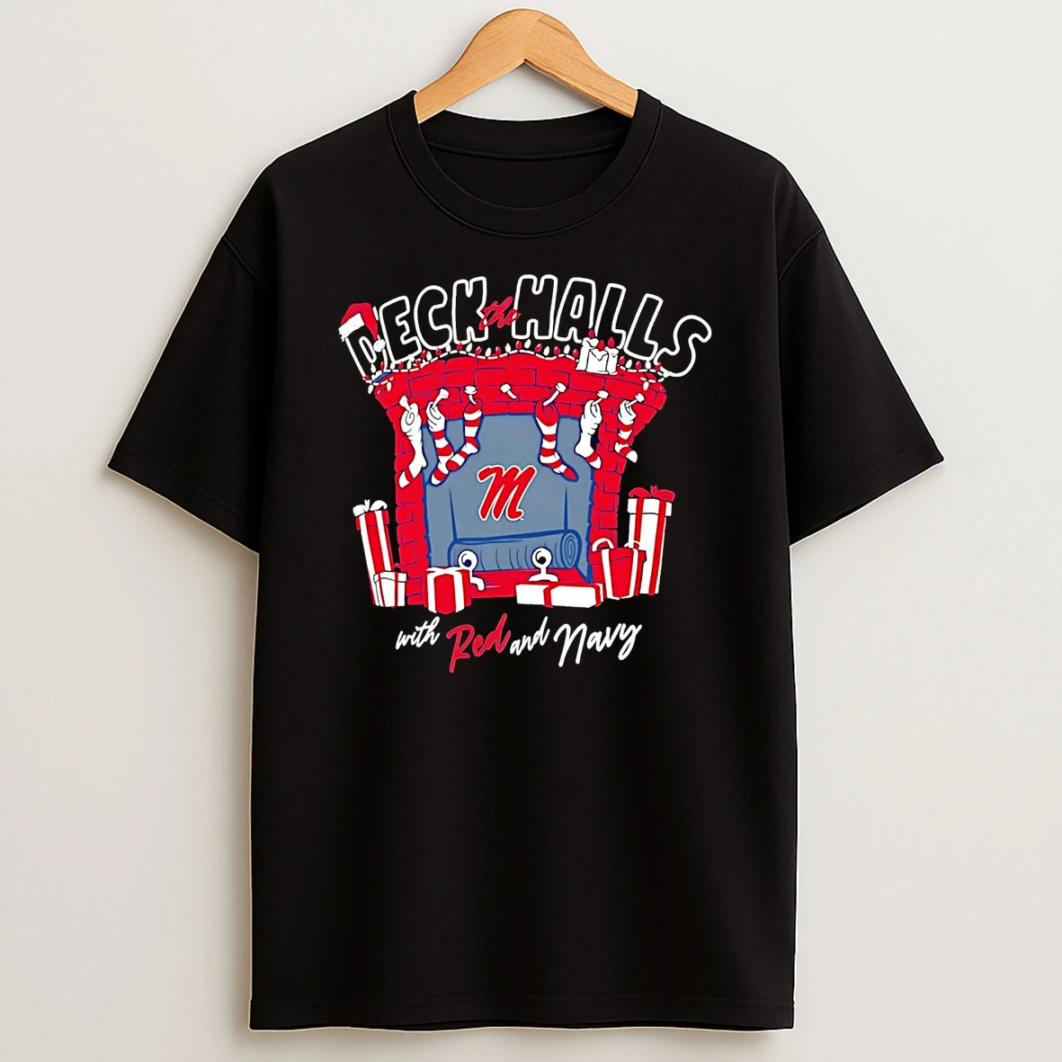 Ole Miss Rebels Deck The Halls With Red And Navy Christmas Shirts