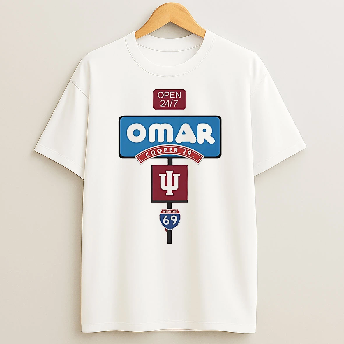 Omar Cooper Jr Open 24 7 Crimson Crew Indiana Hoosiers Shirts