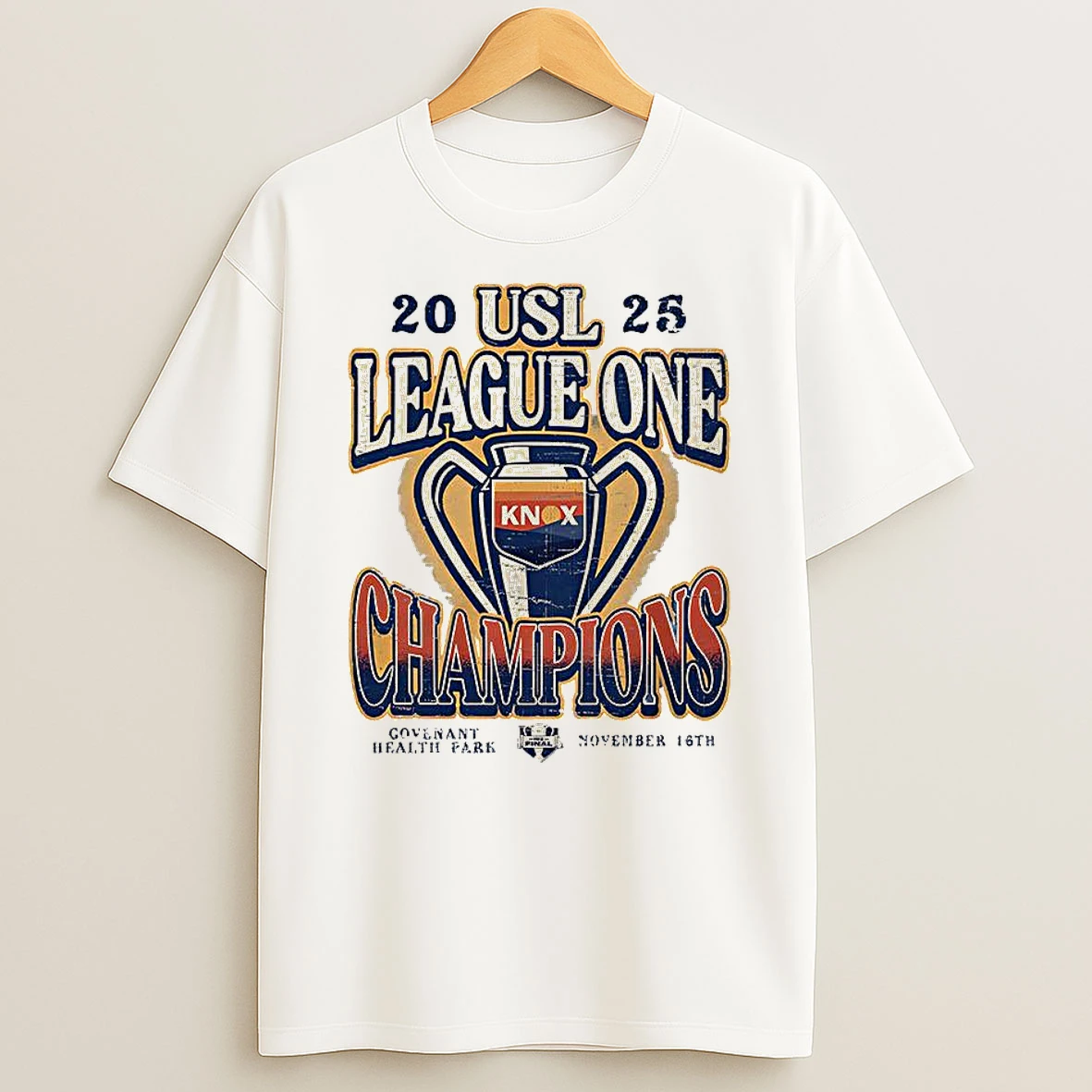 One Knoxville Sc 2025 Usl League One Final Champions Trophy Covenant Health Park Shirts