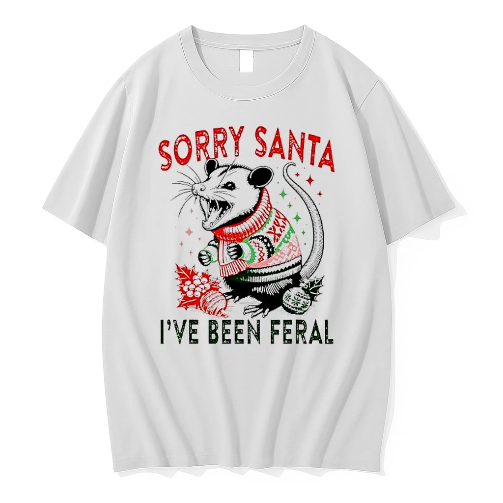 Opossum Sorry Santa Ive Been Feral Christmas Shirts