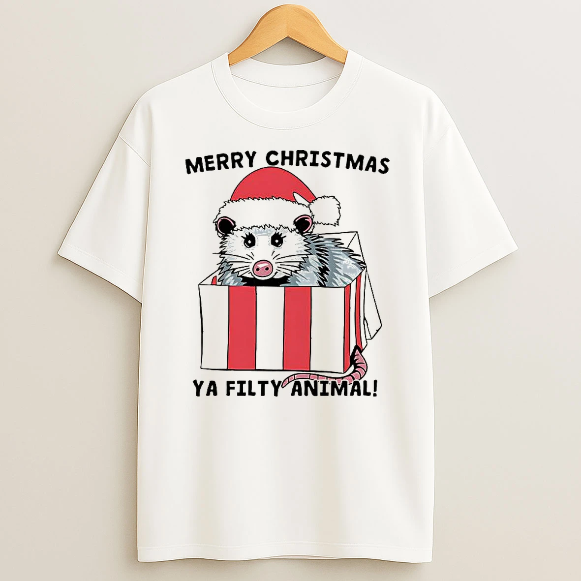 Opossum The Ya Filthy Animal Merry Christmas Shirts