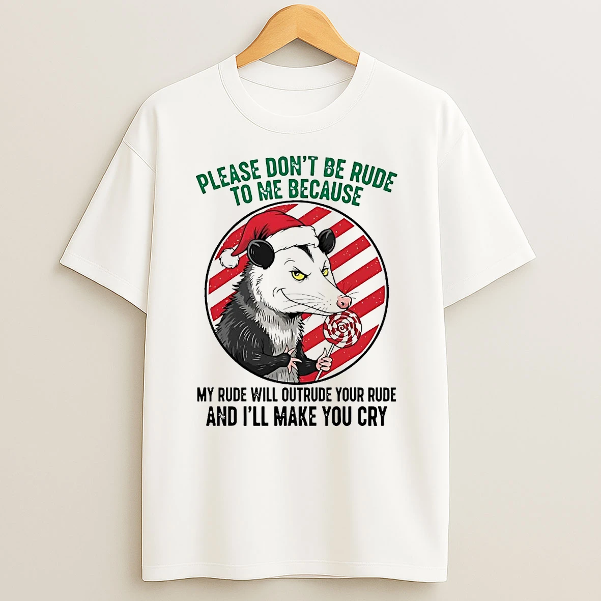 Opossum Please Dont Be Rude To Me Christmas Shirts