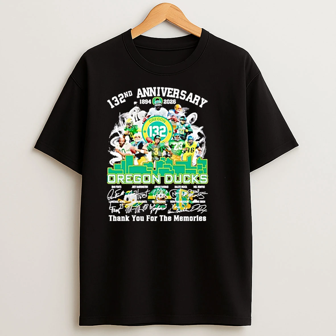 Oregon Ducks 132 Anniversary 1894 2026 Thank You For The Memories Shirts