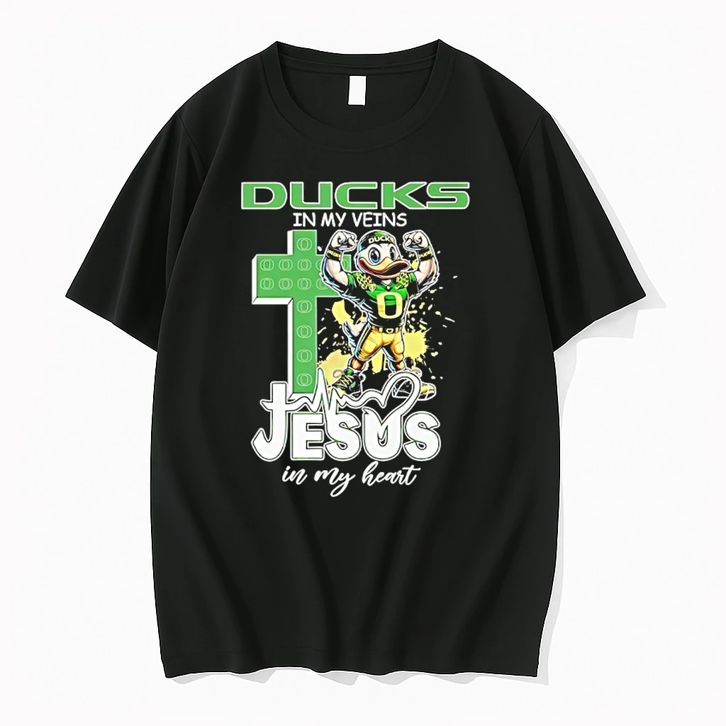 Oregon Ducks In My Veins Jesus In My Heart Mascot 2025 Shirts