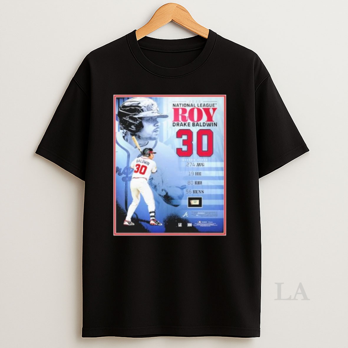 Original 30 Drake Baldwin Atlanta Braves 2025 National League Roy Shirt