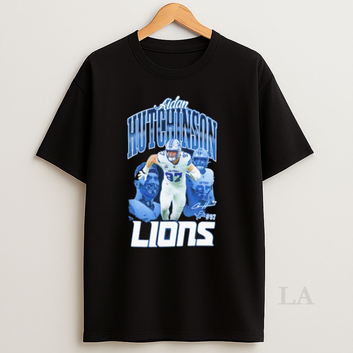 Original Aidan Hutchinson 97 Detroit Lions Football Player Signature Shirt