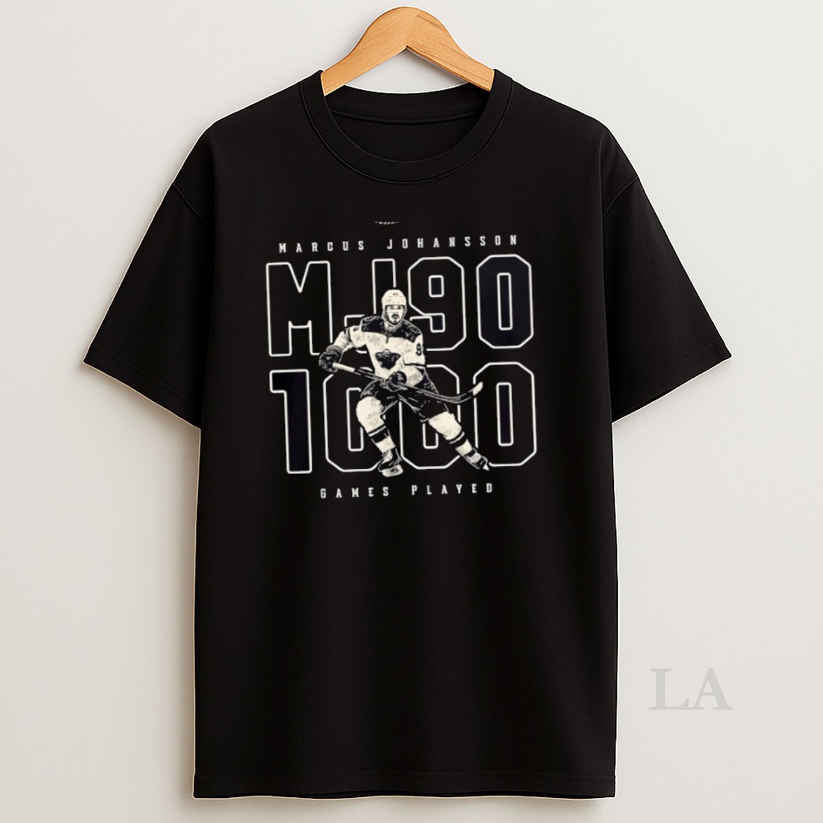 Original Awesome Marcus Johansson Mj90 1000 Games Player Hockey Shirt