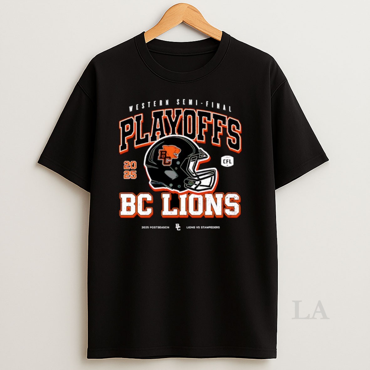 Original Bc Lions Playoffs Western Semi Final 2025 Postseason Helmet Shirt