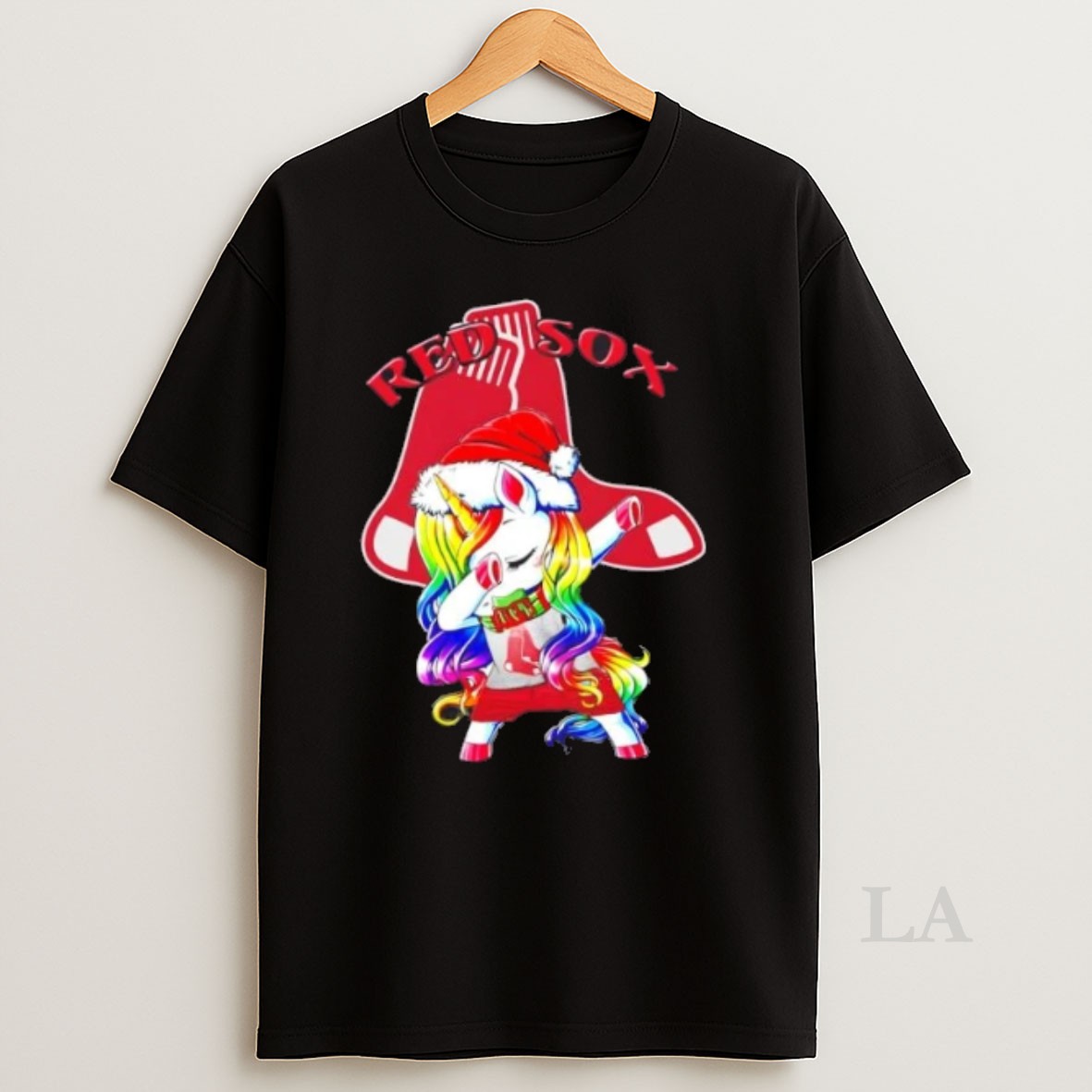 Original Boston Red Sox X Unicorn Santa Hat Dabbing Merry Christmas Shirt