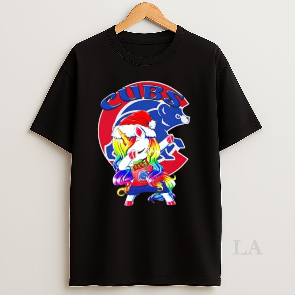 Original Chicago Cubs X Unicorn Santa Hat Dabbing Merry Christmas Shirt