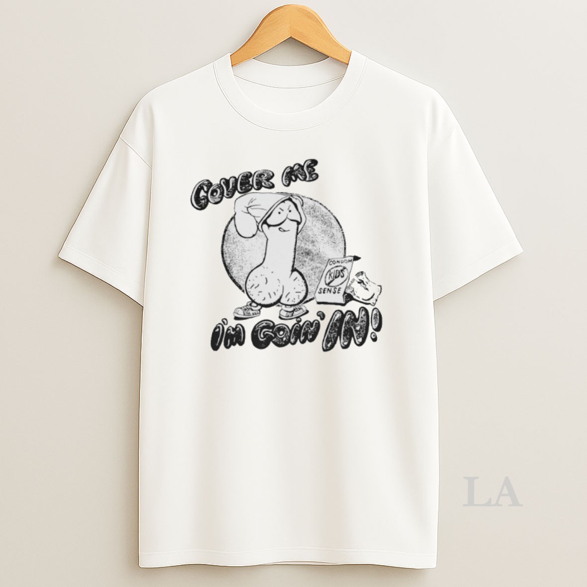 Original Cover Me Im Going In Condom Kids Sense Shirt
