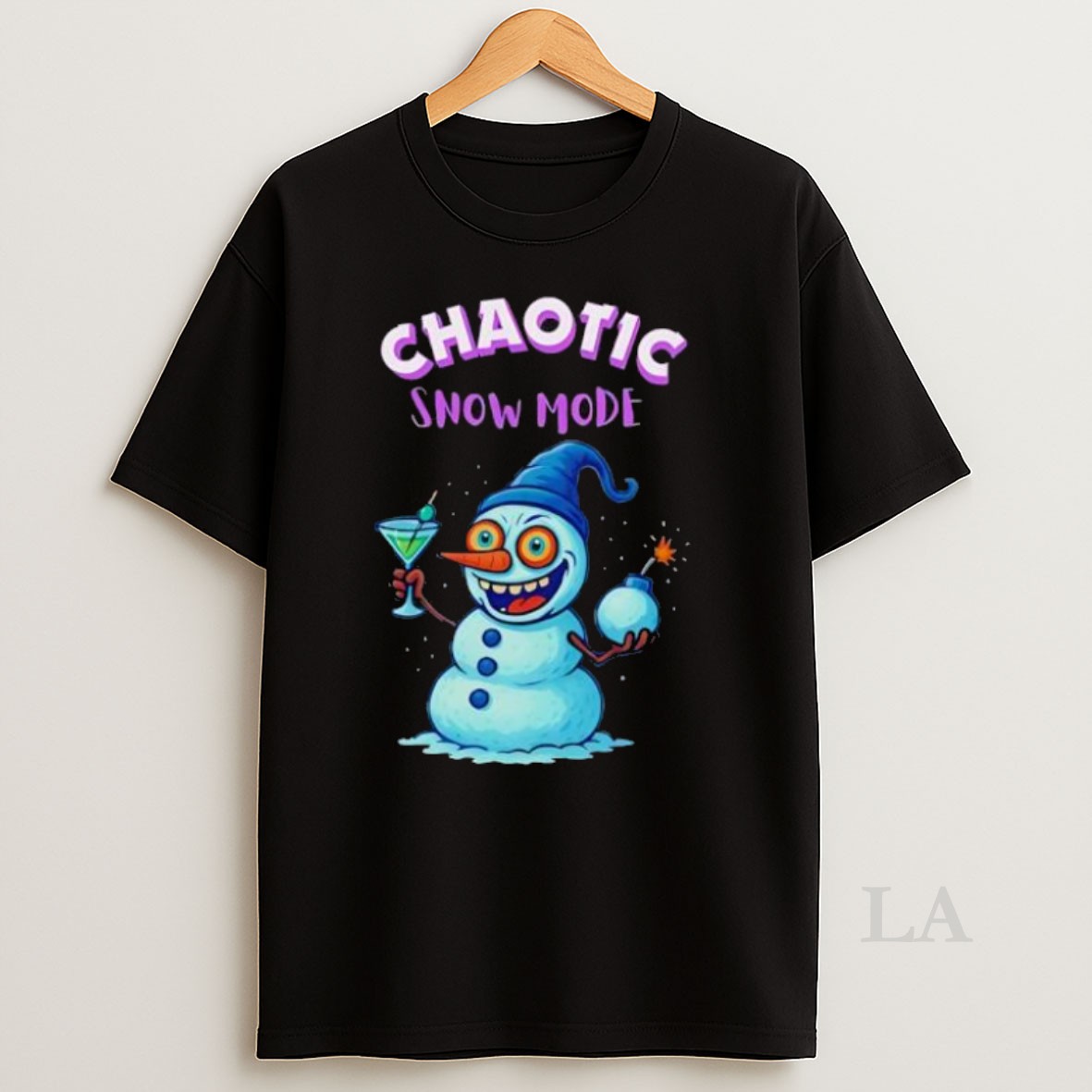 Original Crazy Snowman Chaotic Snow Mode Funny Shirt
