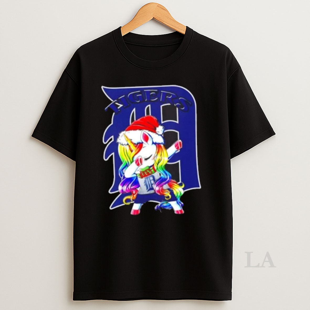 Original Detroit Tigers X Unicorn Santa Hat Dabbing Merry Christmas Shirt