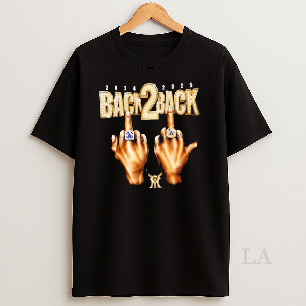 Original Funny Dodgers 2024 2025 Back To Back Champs Rings Shirt