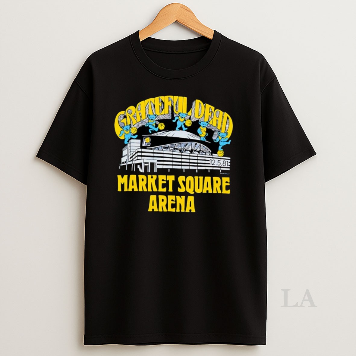 Original Grateful Dead Bears Indiana Pacers Nba Market Square Arena Shirt