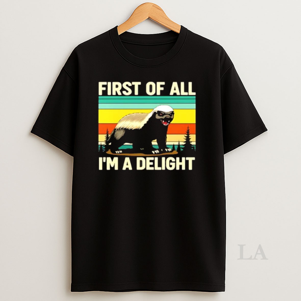Original Honey Badger First Of All Im A Delight Vintage Shirt