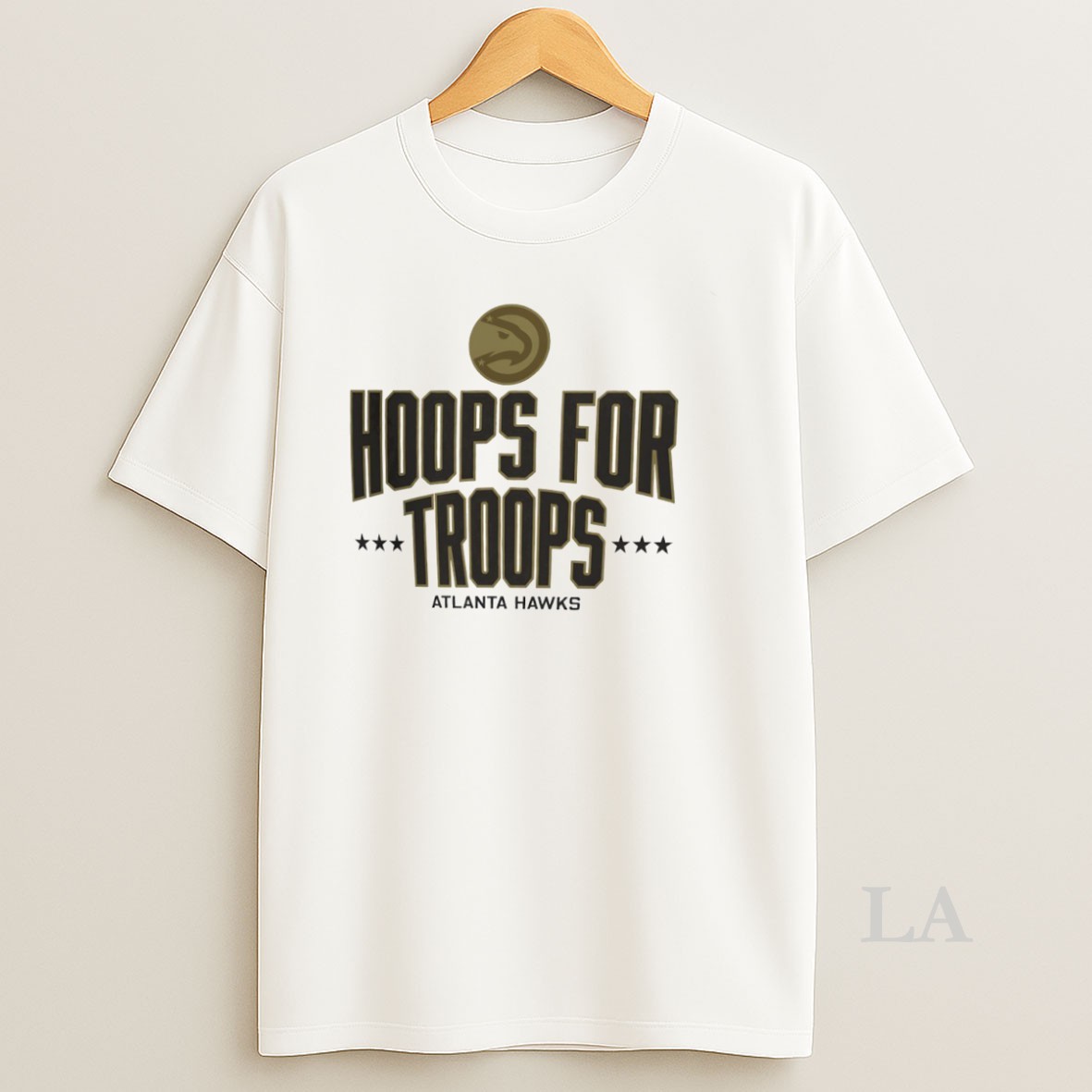 Original Hoops For Troops Atlanta Hawks Basketball Circle Shirt